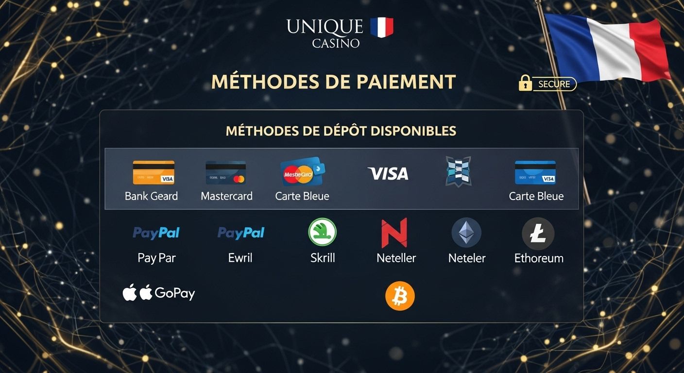 Méthodes de dépôt disponibles casino banking